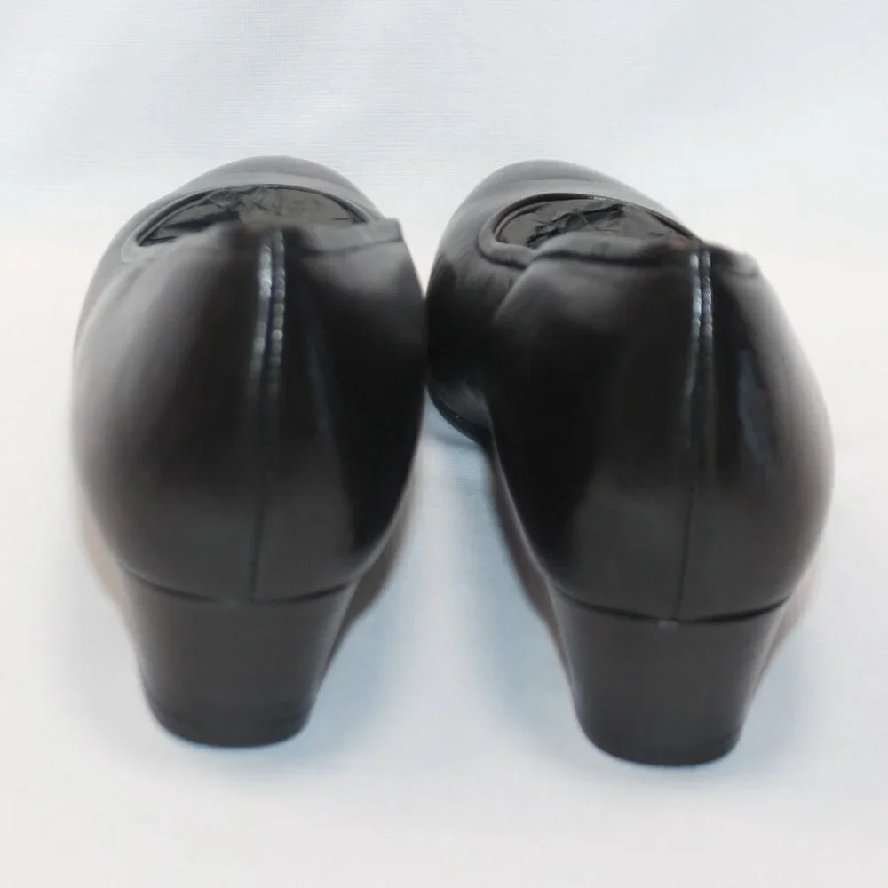 SAS Regina Black Leather Heels